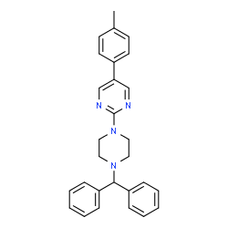 ChemSpider 2D Image | 2-(4-Benzhydryl-piperazin-1-yl)-5-p-tolyl-pyrimidine | C28H28N4