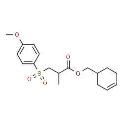 ChemSpider 2D Image | 3-Cyclohexen-1-ylmethyl 3-[(4-methoxyphenyl)sulfonyl]-2-methylpropanoate | C18H24O5S