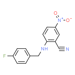 ChemSpider 2D Image | 2-[(4-Fluorobenzyl)amino]-5-nitrobenzonitrile | C14H10FN3O2