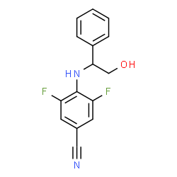 ChemSpider 2D Image | 3,5-Difluoro-4-[(2-hydroxy-1-phenylethyl)amino]benzonitrile | C15H12F2N2O