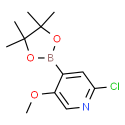 ChemSpider 2D Image | 2-Chloro-5-methoxy-4-(4,4,5,5-tetramethyl-1,3,2-dioxaborolan-2-yl)pyridine | C12H17BClNO3