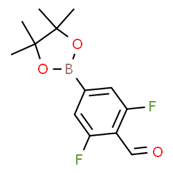 ChemSpider 2D Image | 2,6-Difluoro-4-(4,4,5,5-tetramethyl-1,3,2-dioxaborolan-2-yl)benzaldehyde | C13H15BF2O3