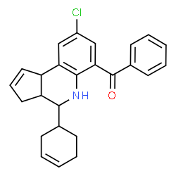 ChemSpider 2D Image | [8-Chloro-4-(3-cyclohexen-1-yl)-3a,4,5,9b-tetrahydro-3H-cyclopenta[c]quinolin-6-yl](phenyl)methanone | C25H24ClNO