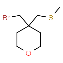 ChemSpider 2D Image | 4-(Bromomethyl)-4-[(methylsulfanyl)methyl]tetrahydro-2H-pyran | C8H15BrOS