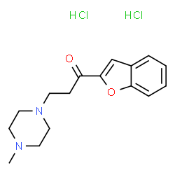 ChemSpider 2D Image | 1-(1-Benzofuran-2-yl)-3-(4-methyl-1-piperazinyl)-1-propanone dihydrochloride | C16H22Cl2N2O2
