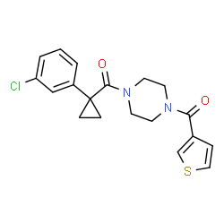 ChemSpider 2D Image | [1-(3-Chlorophenyl)cyclopropyl][4-(3-thienylcarbonyl)-1-piperazinyl]methanone | C19H19ClN2O2S