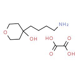 ChemSpider 2D Image | 4-(4-Aminobutyl)tetrahydro-2H-pyran-4-ol ethanedioate (1:1) | C11H21NO6