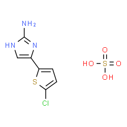 ChemSpider 2D Image | 4-(5-Chloro-2-thienyl)-1H-imidazol-2-amine sulfate (1:1) | C7H8ClN3O4S2