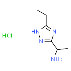 ChemSpider 2D Image | 1-(3-Ethyl-1H-1,2,4-triazol-5-yl)ethanamine hydrochloride (1:1) | C6H13ClN4