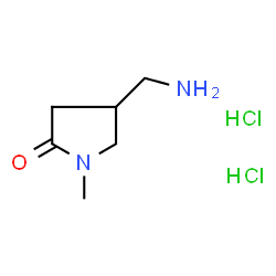 ChemSpider 2D Image | 4-(Aminomethyl)-1-methyl-2-pyrrolidinone dihydrochloride | C6H14Cl2N2O
