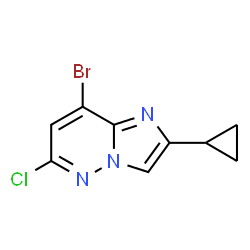 ChemSpider 2D Image | 8-Bromo-6-chloro-2-cyclopropylimidazo[1,2-b]pyridazine | C9H7BrClN3