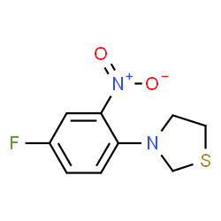 ChemSpider 2D Image | 3-(4-Fluoro-2-nitrophenyl)-1,3-thiazolidine | C9H9FN2O2S