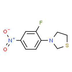 ChemSpider 2D Image | 3-(2-Fluoro-4-nitrophenyl)thiazolidine | C9H9FN2O2S