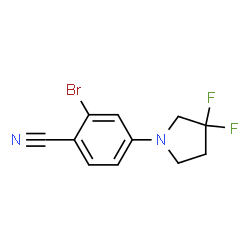 ChemSpider 2D Image | 2-Bromo-4-(3,3-difluoro-1-pyrrolidinyl)benzonitrile | C11H9BrF2N2