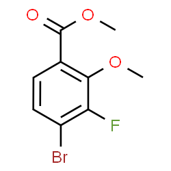 ChemSpider 2D Image | Methyl 4-bromo-3-fluoro-2-methoxybenzoate | C9H8BrFO3