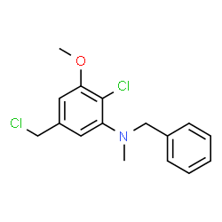 ChemSpider 2D Image | N-Benzyl-2-chloro-5-(chloromethyl)-3-methoxy-N-methylaniline | C16H17Cl2NO