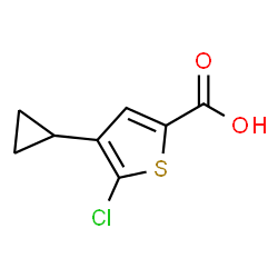 ChemSpider 2D Image | 5-Chloro-4-cyclopropyl-2-thiophenecarboxylic acid | C8H7ClO2S