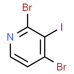 ChemSpider 2D Image | 2,4-Dibromo-3-iodopyridine | C5H2Br2IN