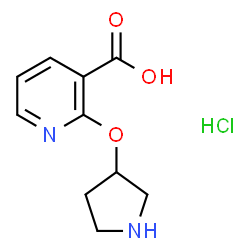 ChemSpider 2D Image | 2-(Pyrrolidin-3-yloxy)nicotinic acid hydrochloride | C10H13ClN2O3