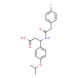 ChemSpider 2D Image | 3-{[(4-Fluorophenyl)acetyl]amino}-3-(4-isopropoxyphenyl)propanoic acid | C20H22FNO4