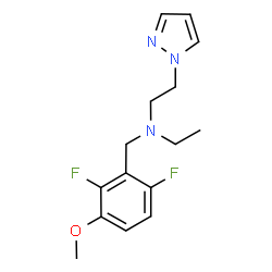 ChemSpider 2D Image | N-(2,6-Difluoro-3-methoxybenzyl)-N-ethyl-2-(1H-pyrazol-1-yl)ethanamine | C15H19F2N3O