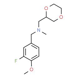 ChemSpider 2D Image | 1-(1,4-Dioxan-2-yl)-N-(3-fluoro-4-methoxybenzyl)-N-methylmethanamine | C14H20FNO3