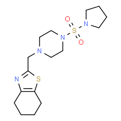 ChemSpider 2D Image | 2-{[4-(1-Pyrrolidinylsulfonyl)-1-piperazinyl]methyl}-4,5,6,7-tetrahydro-1,3-benzothiazole | C16H26N4O2S2