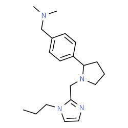 ChemSpider 2D Image | N,N-Dimethyl-1-(4-{1-[(1-propyl-1H-imidazol-2-yl)methyl]-2-pyrrolidinyl}phenyl)methanamine | C20H30N4