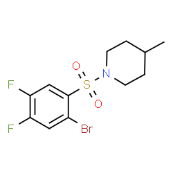 ChemSpider 2D Image | 1-[(2-Bromo-4,5-difluorophenyl)sulfonyl]-4-methylpiperidine | C12H14BrF2NO2S