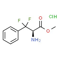 ChemSpider 2D Image | Methyl beta,beta-difluoro-L-phenylalaninate hydrochloride (1:1) | C10H12ClF2NO2