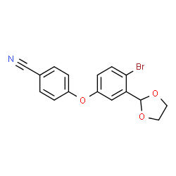 ChemSpider 2D Image | 4-(4-Bromo-3-(1,3-dioxolan-2-yl)phenoxy)benzonitrile | C16H12BrNO3