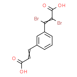 ChemSpider 2D Image | 2,3-Dibromo-3-[3-(2-carboxyvinyl)phenyl]acrylic acid | C12H8Br2O4