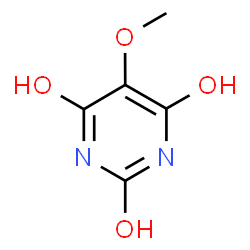 ChemSpider 2D Image | 6-Hydroxy-5-methoxy-2,4(1H,3H)-pyrimidinedione | C5H6N2O4