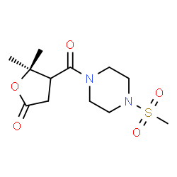 ChemSpider 2D Image | 5,5-Dimethyl-4-{[4-(methylsulfonyl)-1-piperazinyl]carbonyl}dihydro-2(3H)-furanone | C12H20N2O5S