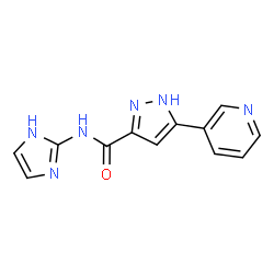 ChemSpider 2D Image | N-(1H-Imidazol-2-yl)-5-(3-pyridinyl)-1H-pyrazole-3-carboxamide | C12H10N6O