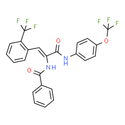 ChemSpider 2D Image | N-{(1Z)-3-Oxo-3-{[4-(trifluoromethoxy)phenyl]amino}-1-[2-(trifluoromethyl)phenyl]-1-propen-2-yl}benzamide | C24H16F6N2O3