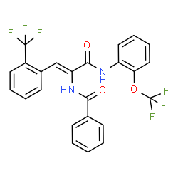 ChemSpider 2D Image | N-{(1Z)-3-Oxo-3-{[2-(trifluoromethoxy)phenyl]amino}-1-[2-(trifluoromethyl)phenyl]-1-propen-2-yl}benzamide | C24H16F6N2O3