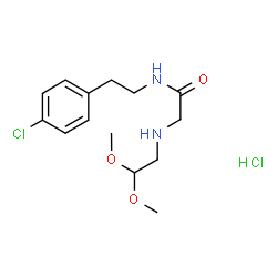 ChemSpider 2D Image | N-[2-(4-Chlorophenyl)ethyl]-N~2~-(2,2-dimethoxyethyl)glycinamide hydrochloride (1:1) | C14H22Cl2N2O3