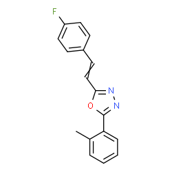 ChemSpider 2D Image | 2-[2-(4-Fluorophenyl)vinyl]-5-(2-methylphenyl)-1,3,4-oxadiazole | C17H13FN2O