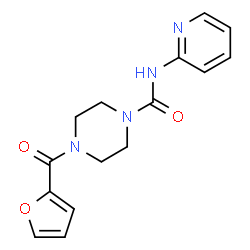 ChemSpider 2D Image | 4-(2-Furoyl)-N-(2-pyridinyl)-1-piperazinecarboxamide | C15H16N4O3