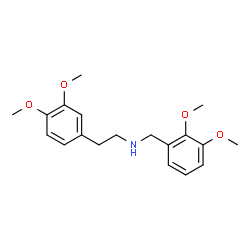 ChemSpider 2D Image | Benzeneethanamine, 3,4-dimethoxy-N-(2,3-dimethoxybenzyl) | C19H25NO4