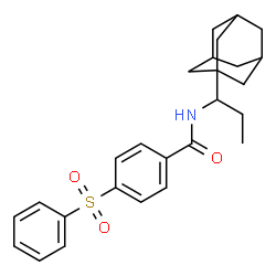 ChemSpider 2D Image | N-[1-(Adamantan-1-yl)propyl]-4-(phenylsulfonyl)benzamide | C26H31NO3S