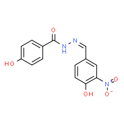 ChemSpider 2D Image | 4-Hydroxy-N'-[(Z)-(4-hydroxy-3-nitrophenyl)methylene]benzohydrazide | C14H11N3O5
