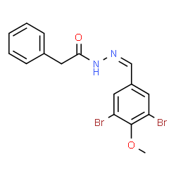 ChemSpider 2D Image | N'-[(Z)-(3,5-Dibromo-4-methoxyphenyl)methylene]-2-phenylacetohydrazide | C16H14Br2N2O2