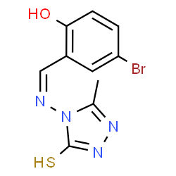ChemSpider 2D Image | 4-[(Z)-(5-Bromo-2-hydroxybenzylidene)amino]-5-methyl-2,4-dihydro-3H-1,2,4-triazole-3-thione | C10H9BrN4OS
