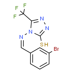 ChemSpider 2D Image | 4-[(Z)-(3-Bromobenzylidene)amino]-5-(trifluoromethyl)-2,4-dihydro-3H-1,2,4-triazole-3-thione | C10H6BrF3N4S