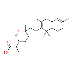 ChemSpider 2D Image | 2-{6-Methyl-6-[2-(1,1,3,6-tetramethyl-1,4,4a,7,8,8a-hexahydro-2-naphthalenyl)ethyl]-1,2-dioxan-3-yl}propanoic acid | C24H38O4