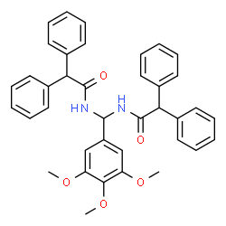 ChemSpider 2D Image | N,N'-[(3,4,5-Trimethoxyphenyl)methylene]bis(2,2-diphenylacetamide) | C38H36N2O5