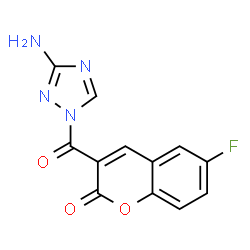 ChemSpider 2D Image | 3-[(3-Amino-1H-1,2,4-triazol-1-yl)carbonyl]-6-fluoro-2H-chromen-2-one | C12H7FN4O3