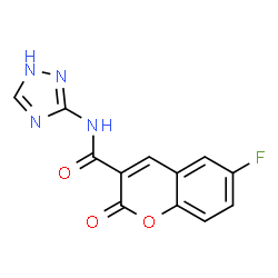 ChemSpider 2D Image | 6-Fluoro-2-oxo-N-(1H-1,2,4-triazol-3-yl)-2H-chromene-3-carboxamide | C12H7FN4O3